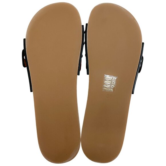 Isabel Marant Natural Leather Jaso Eyelet Grommet Wood Slide Sandals - Picture 8 of 9